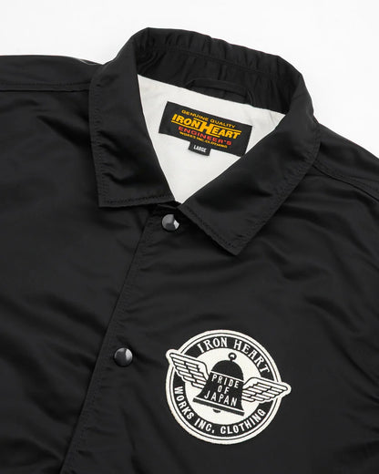Iron Heart IHJ-160-BLK 4.8oz Nylon Coach Jacket - Black
