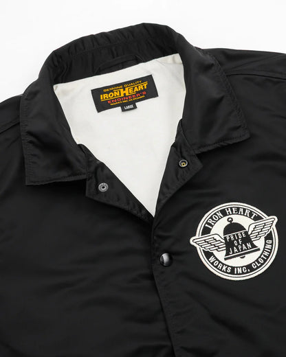 Iron Heart IHJ-160-BLK 4.8oz Nylon Coach Jacket - Black
