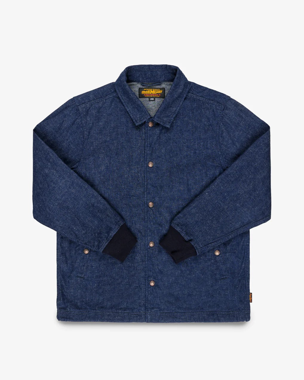 Iron Heart IHJ-161-IND 10oz Neppy Selvedge Denim Coach Jacket Indigo