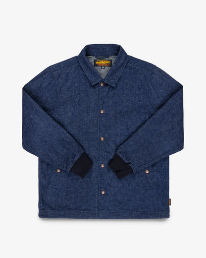 Iron Heart IHJ-161-IND 10oz Neppy Selvedge Denim Coach Jacket Indigo