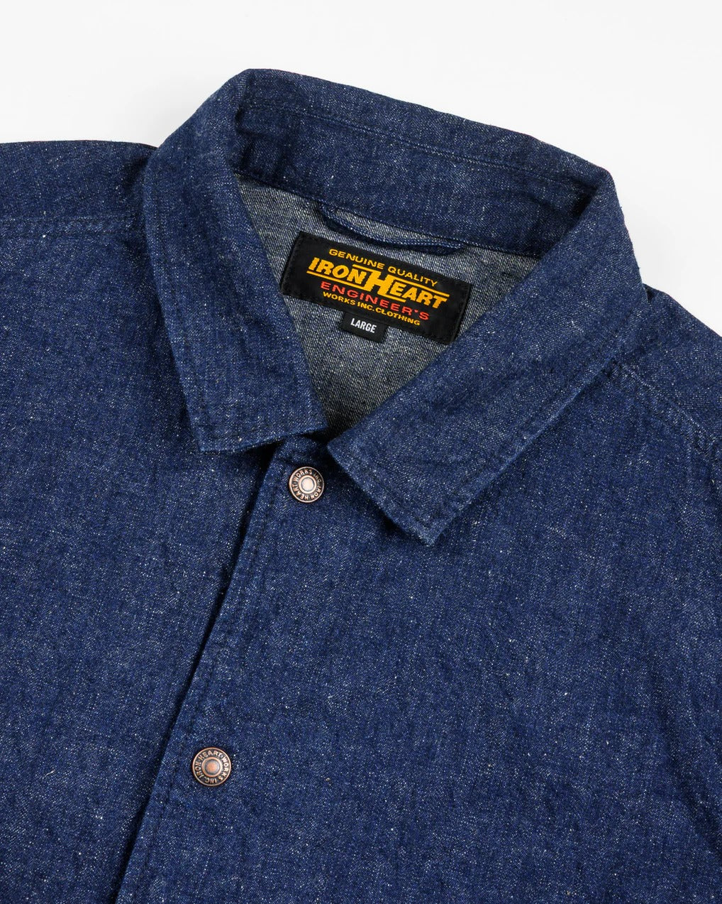 Iron Heart IHJ-161-IND 10oz Neppy Selvedge Denim Coach Jacket Indigo