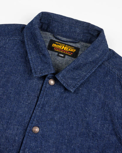Iron Heart IHJ-161-IND 10oz Neppy Selvedge Denim Coach Jacket Indigo
