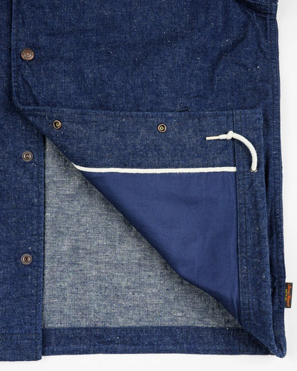 Iron Heart IHJ-161-IND 10oz Neppy Selvedge Denim Coach Jacket Indigo