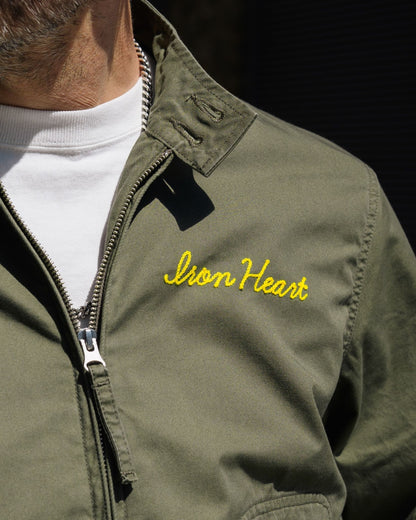 Iron Heart IHJ-165-ODG 6.2oz Serge Drizzler Jacket - Olive Drab Green