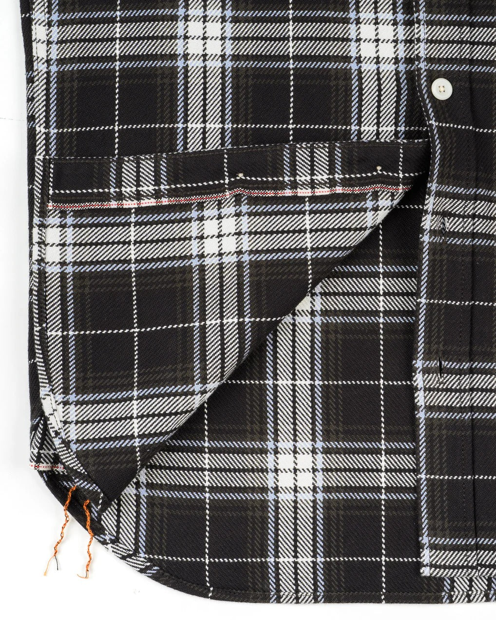 Iron Heart IHSH-441-BLK 9oz Selvedge Flannel Check Work Shirt - Black