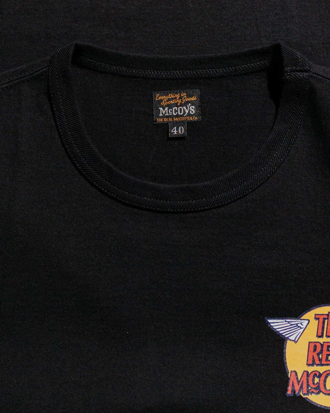 The Real Mccoys MC24004 030 Black Logo Tee S/S