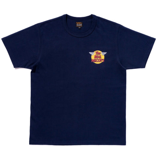The Real Mccoys MC24004 140 Navy Logo Tee S/S