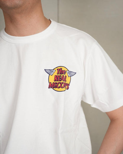 The Real Mccoys MC24004 010 White Logo Tee S/S