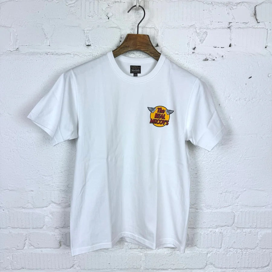 The Real Mccoys MC24004 010 White Logo Tee S/S