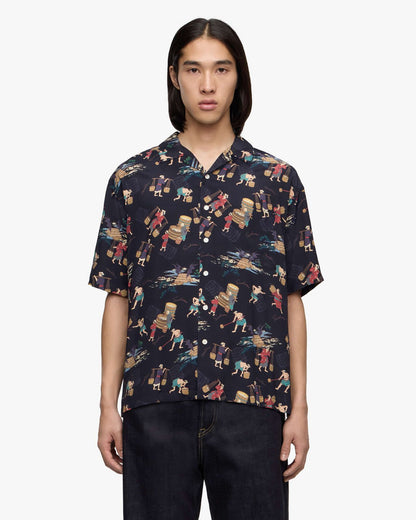 Momotaro Jeans MMSS6005 BLK RAYON S/S SHIRT