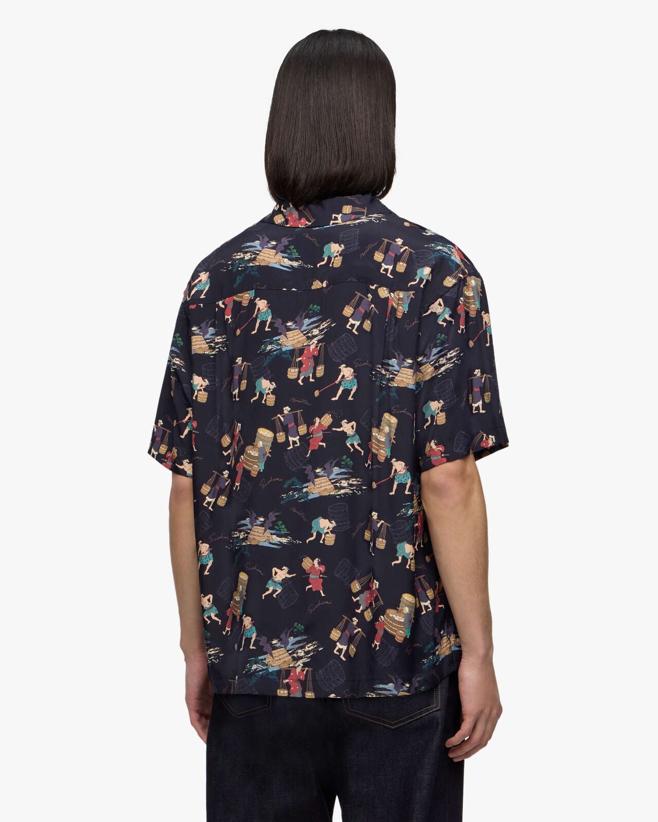 Momotaro Jeans MMSS6005 BLK RAYON S/S SHIRT