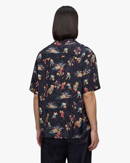 Momotaro Jeans MMSS6005 BLK RAYON S/S SHIRT
