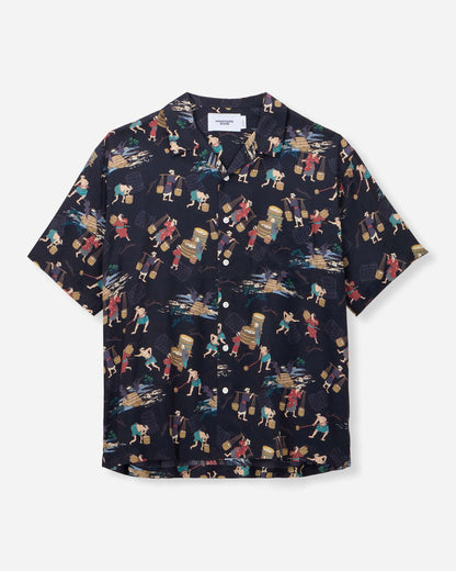 Momotaro Jeans MMSS6005 BLK RAYON S/S SHIRT