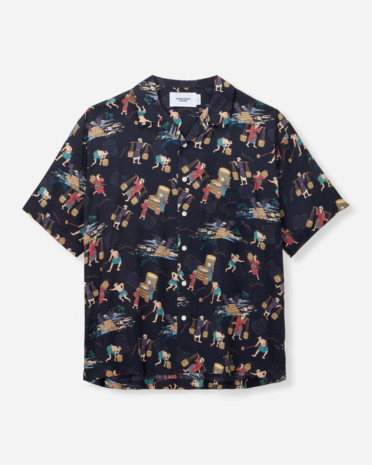 Momotaro Jeans MMSS6005 BLK RAYON S/S SHIRT