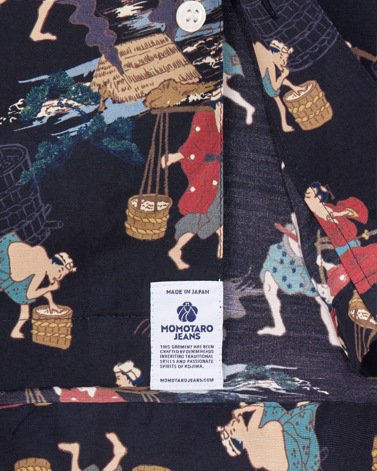 Momotaro Jeans MMSS6005 BLK RAYON S/S SHIRT