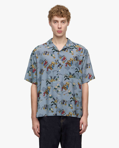 Momotaro Jeans MMSS6005 BLU RAYON S/S SHIRT