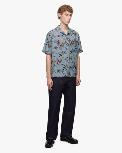 Momotaro Jeans MMSS6005 BLU RAYON S/S SHIRT