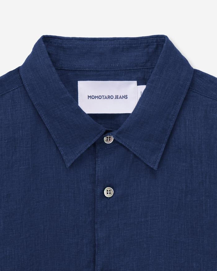 MOMOTARO JEANS MXSS1006 LINEN S/S SHIRT - INDIGO