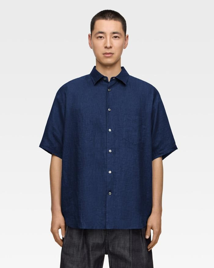 MOMOTARO JEANS MXSS1006 LINEN S/S SHIRT - INDIGO