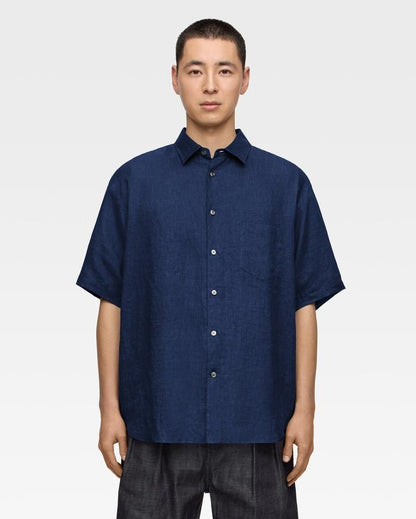 MOMOTARO JEANS MXSS1006 LINEN S/S SHIRT - INDIGO