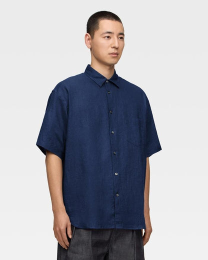 MOMOTARO JEANS MXSS1006 LINEN S/S SHIRT - INDIGO
