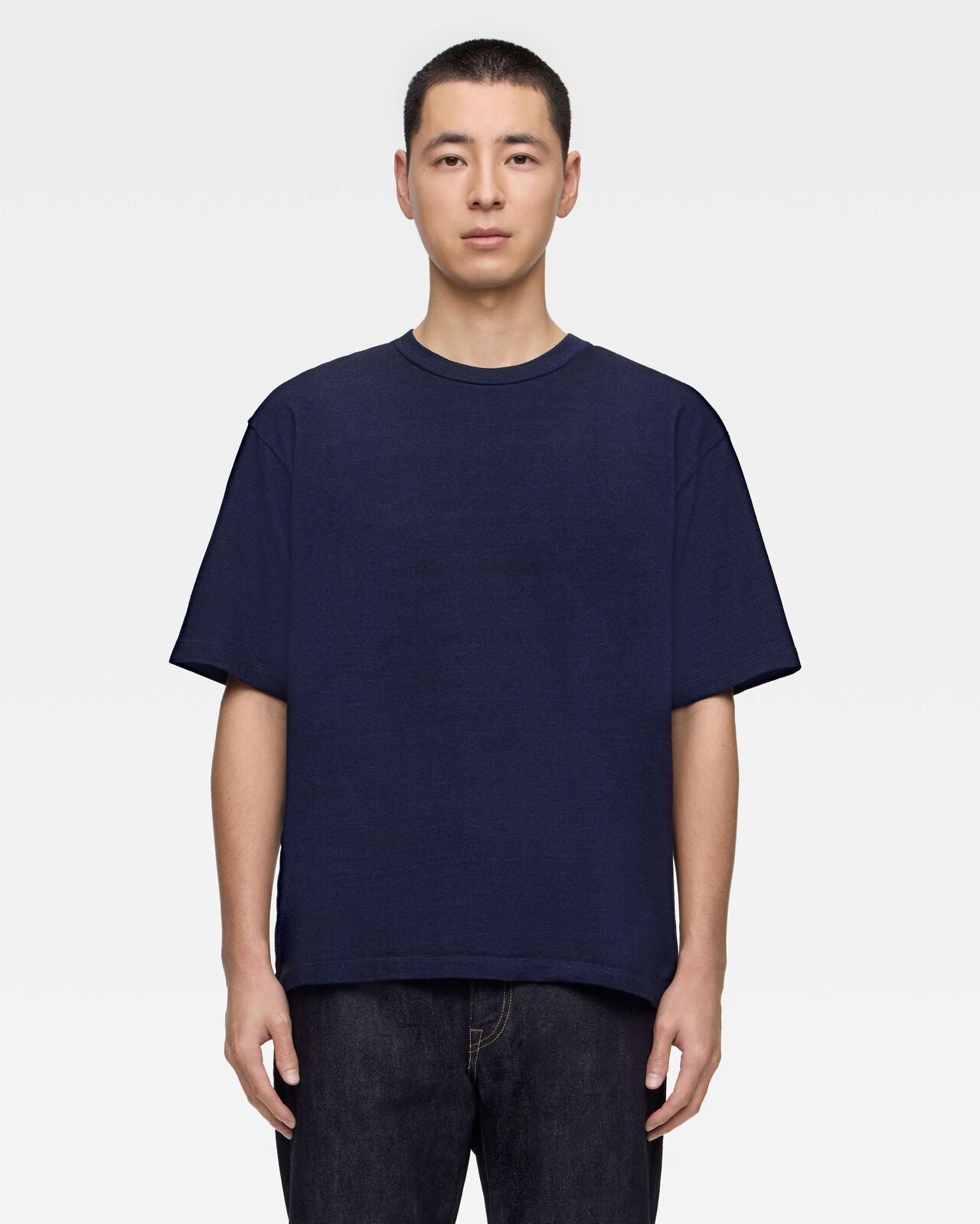 Momotaro Jeans MMTS6010 ID YARN DYED S/S TEE - INDIGO