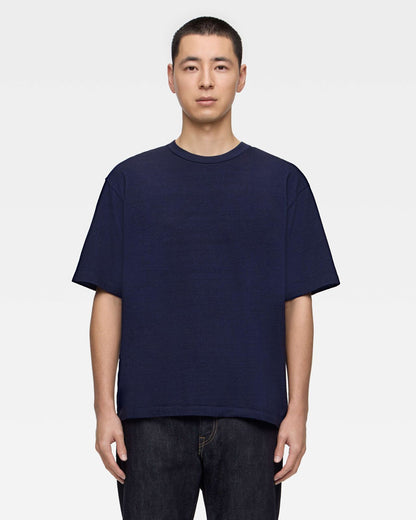 Momotaro Jeans MMTS6010 ID YARN DYED S/S TEE - INDIGO