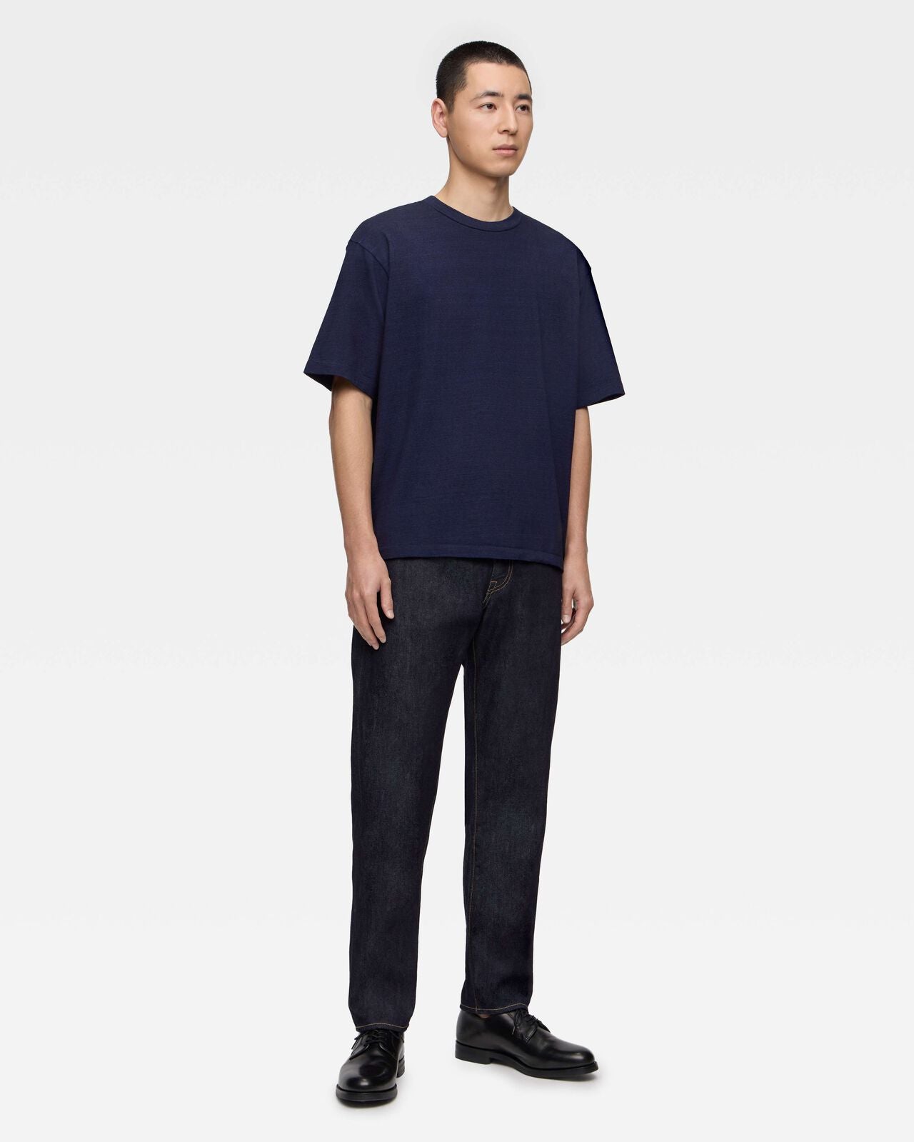Momotaro Jeans MMTS6010 ID YARN DYED S/S TEE - INDIGO