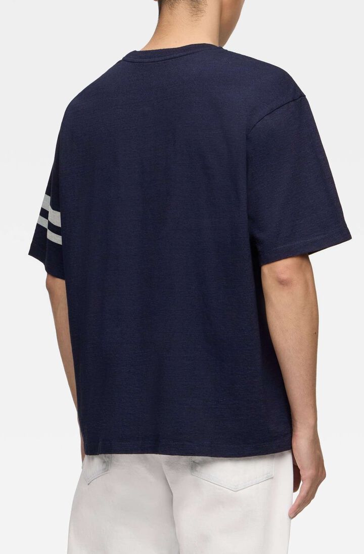 Momotaro Jeans MXTS6002 ID YARN DYED S/S TEE -DISCHARGE PRINT