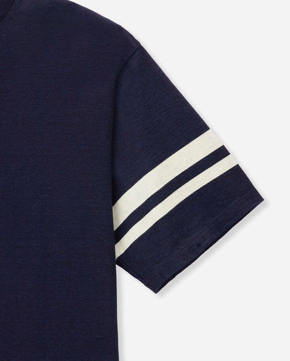 Momotaro Jeans MXTS6002 ID YARN DYED S/S TEE -DISCHARGE PRINT