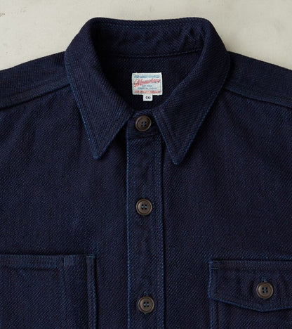 Momotaro MZLS1070 Indigo Dobby Shirt ID