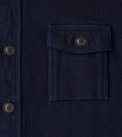 Momotaro MZLS1070 Indigo Dobby Shirt ID