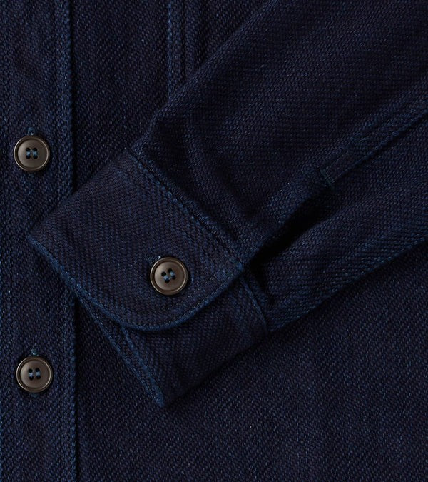Momotaro MZLS1070 Indigo Dobby Shirt ID