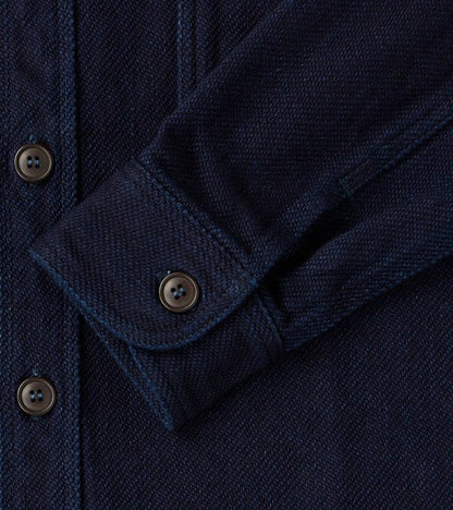 Momotaro MZLS1070 Indigo Dobby Shirt ID