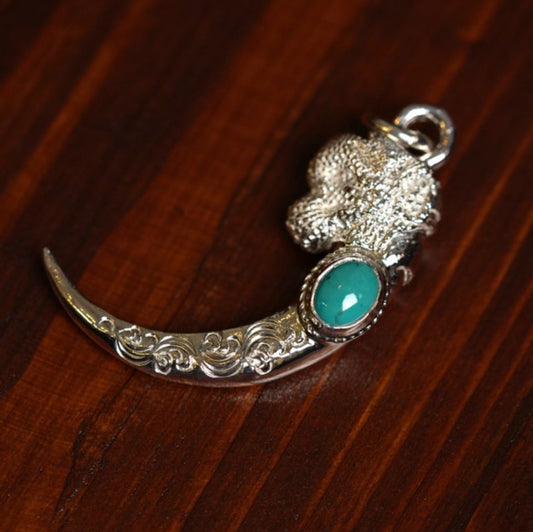 First Arrow's Silver P-369L Arabesque Eagle Claw With Turquoise(L)