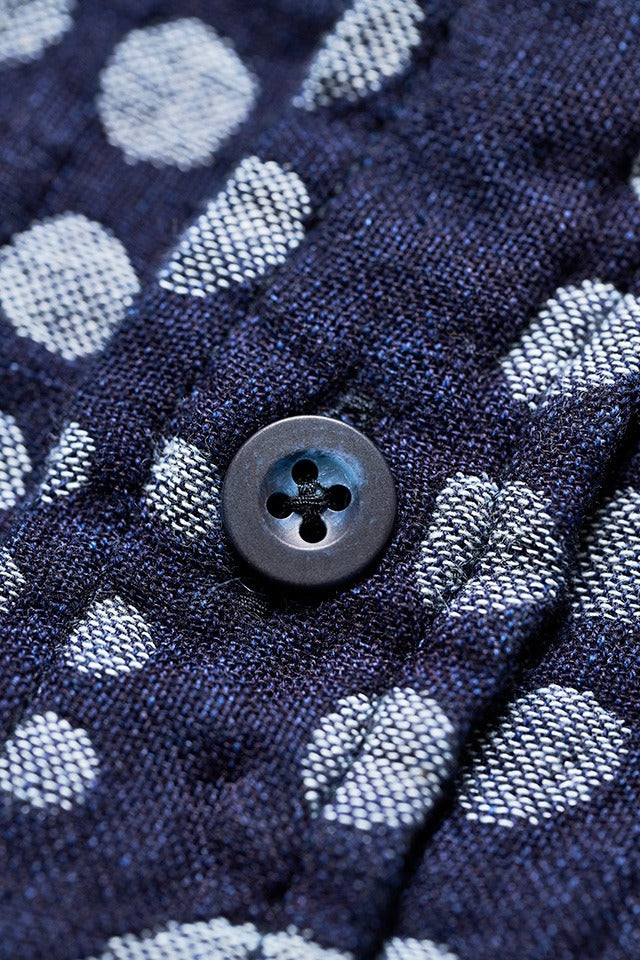 Pure Blue Japan 2233-1 Jacquard Regular Collar Shirt - Random Dots Size