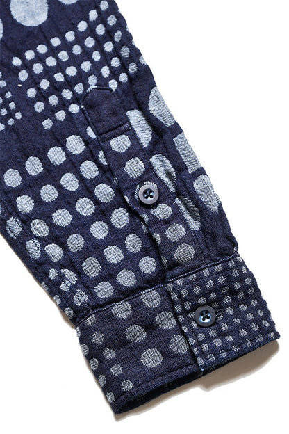 Pure Blue Japan 2233-1 Jacquard Regular Collar Shirt - Random Dots Size