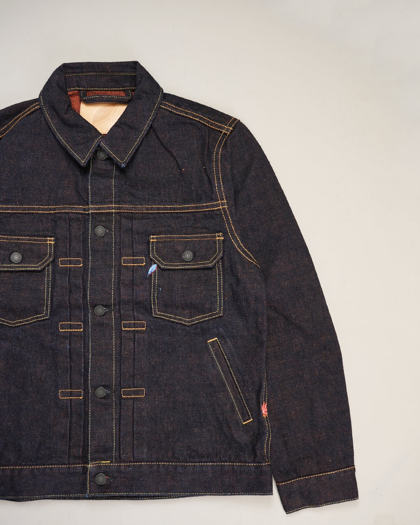 Pure Blue Japan PBJ-LIM-IA6111 Indigo x Orange Selvedge Jeans Type 2 Denim Jacket