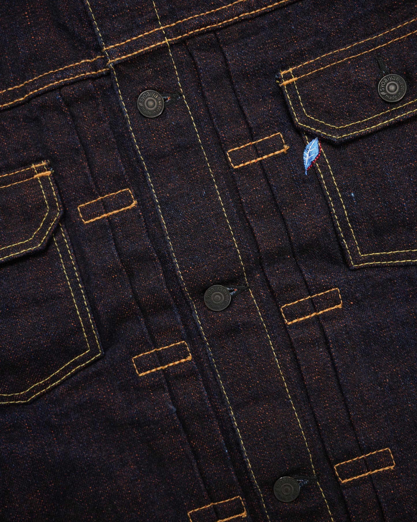 Pure Blue Japan PBJ-LIM-IA6111 Indigo x Orange Selvedge Jeans Type 2 Denim Jacket