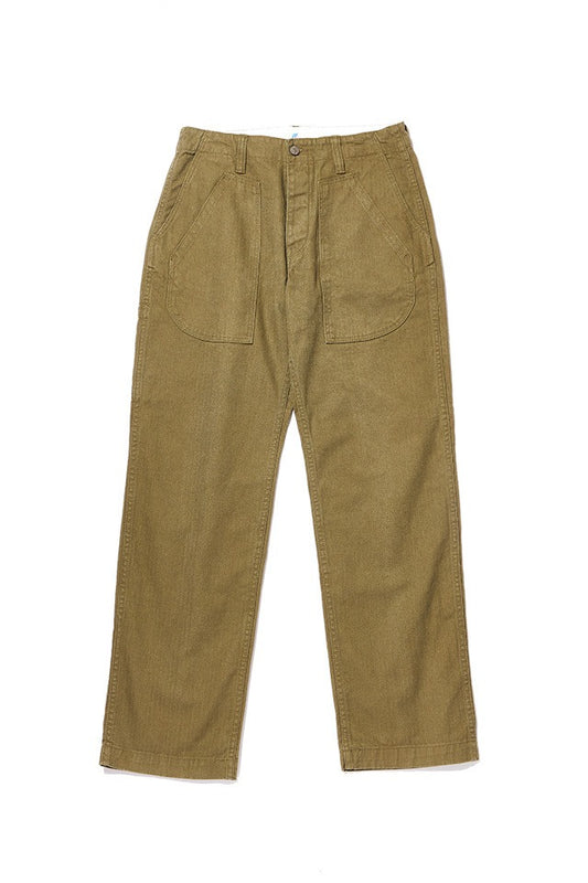 Pure Blue Japan LP-1179-OLV Sulfur Dyed Herringbone Work Pants-Olive