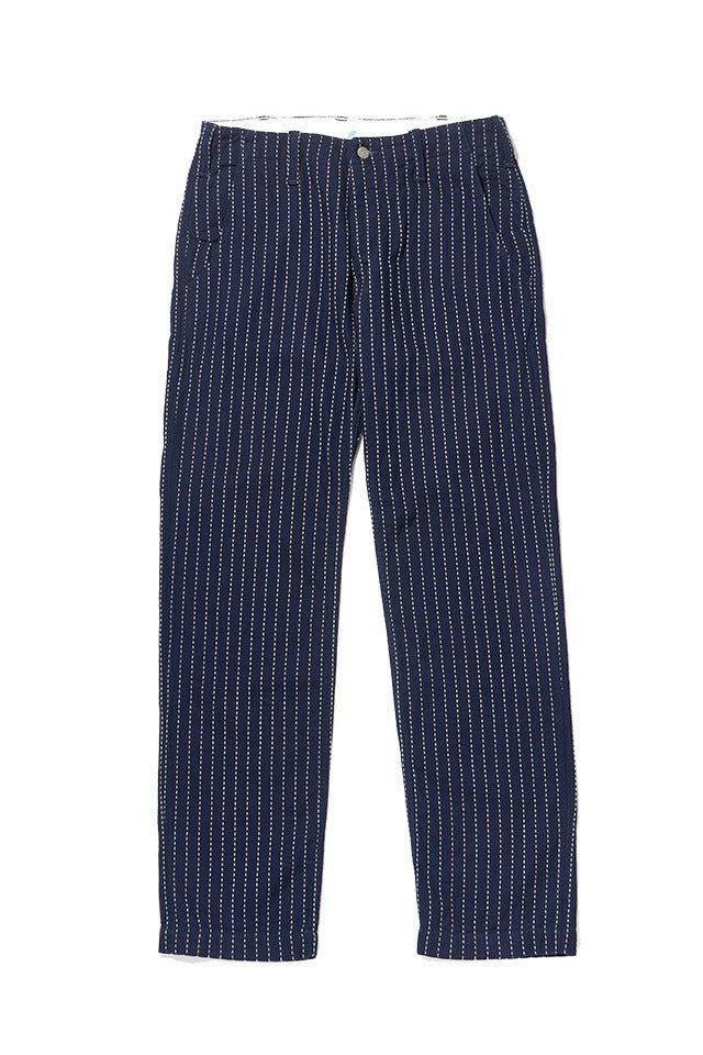 Pure Blue Japan LP-1180-1 Stitch Stripe Comfortable Trousers - Indigo x Thick Stripe