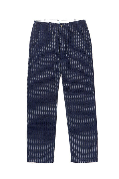 Pure Blue Japan LP-1180-1 Stitch Stripe Comfortable Trousers - Indigo x Thick Stripe
