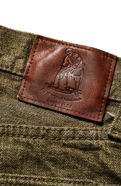 Pure Blue Japan OL-14oz-013 Olive Sulphur Dyed Jeans