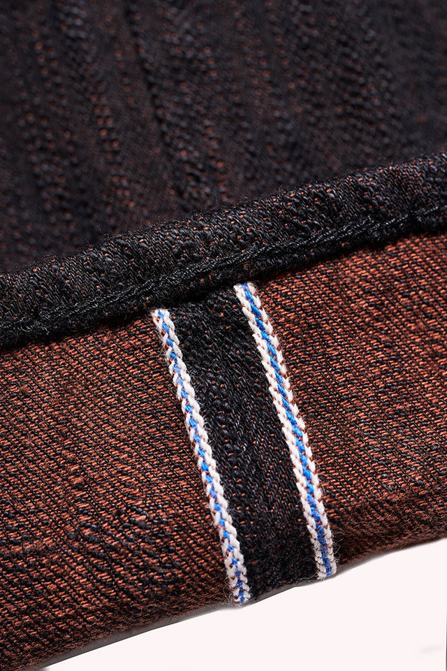 Pure Blue Japan PER-EX-019-BK 15oz Black x Persimmon Extra Slub Denim - Relaxed Tapered