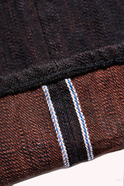 Pure Blue Japan PER-EX-019-BK 15oz Black x Persimmon Extra Slub Denim - Relaxed Tapered