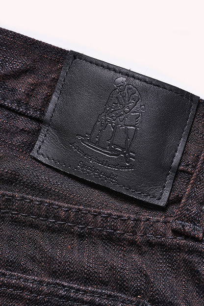 Pure Blue Japan PER-EX-019-BK 15oz Black x Persimmon Extra Slub Denim - Relaxed Tapered