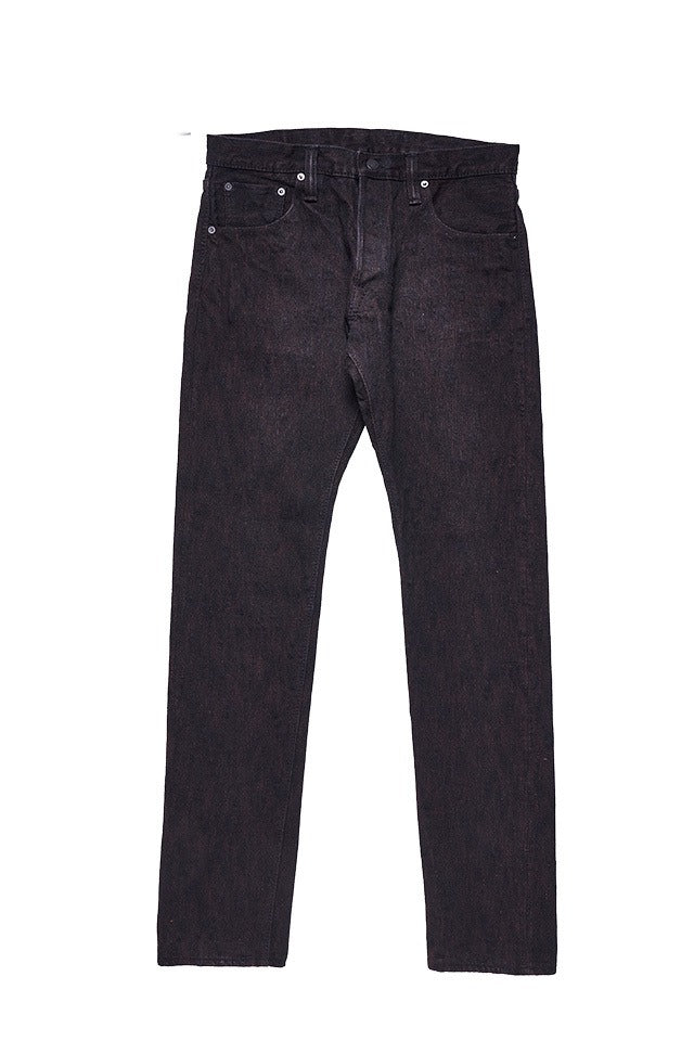 Pure Blue Japan PER-EX-019-BK 15oz Black x Persimmon Extra Slub Denim - Relaxed Tapered