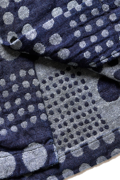 Pure Blue Japan SS-2232-1 Jacquard Open Collar Short Sleeve Shirt - Random Dots