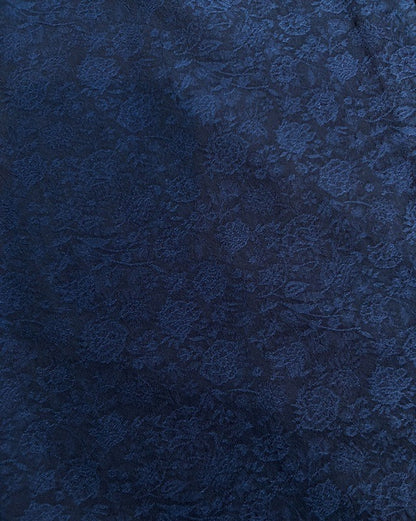 Pure Blue Japan 2241-2 Flower Organic Cotton Jacquard Open Collar Shirt