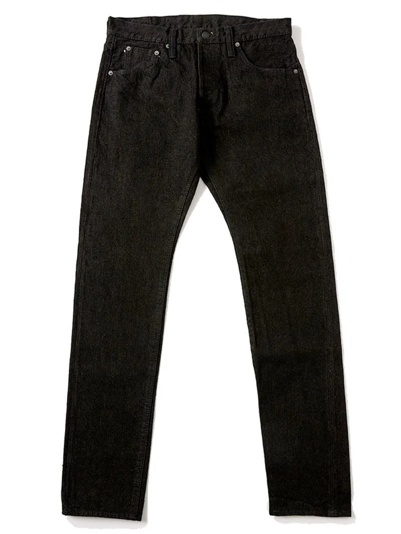 Pure Blue Japan TCD-013-BR Teacore Black x Brown "Teacore" Dyed Selvedge Jeans (Slim Tapered)